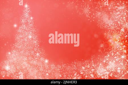Glittering Christmas tree illuminations and snowflakes Stock Vector