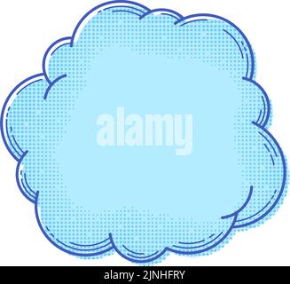 Text box template in comic style. Empty halftone text bubble. Pop art cloud for banner. Comic box balloon. Message or speech bubble. Vector Stock Vector