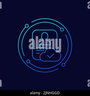 account backup line icon for web Stock Vector