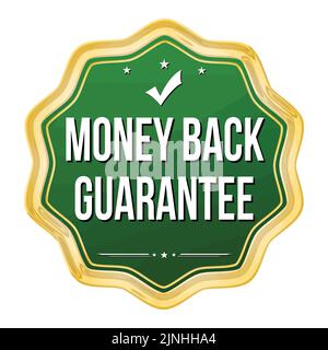 Money back guarantee badge on white background, vector illustration Stock Vector