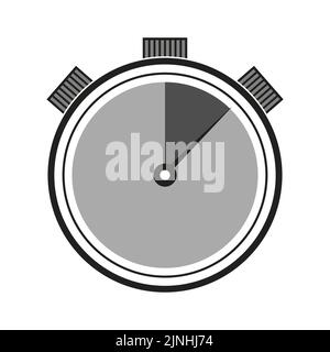 Stop watch timer greyscale icon - vector illustration Stock Vector