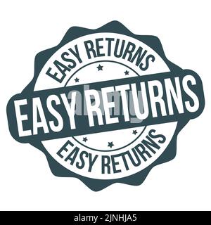 Easy returns label or stamp on white background, vector illustration Stock Vector