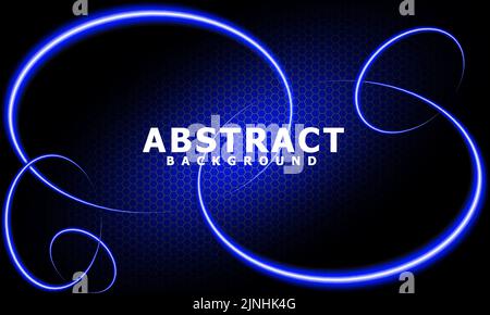 circle light effect blue background, elegant luxury and realistic, with metal gradient and overlapping shapes, with light effect Stock Vector