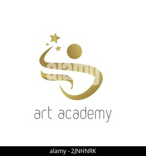 Creative art academy logo design vector Stock Vector
