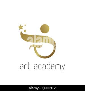 Creative art academy logo design vector Stock Vector