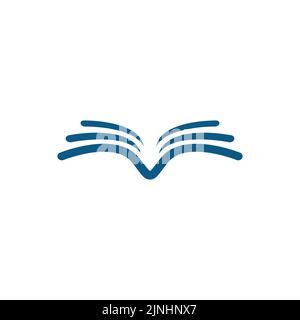 Flying Bird Book vector logo. Luxury bird book design vector template. Stock Vector
