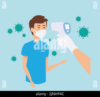 Social distancing, virus outbreaking concept vector. Stock Vector