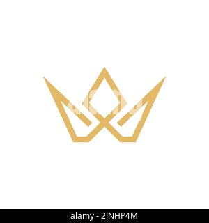 Crown concept logo vector graphic abstract template Stock Vector