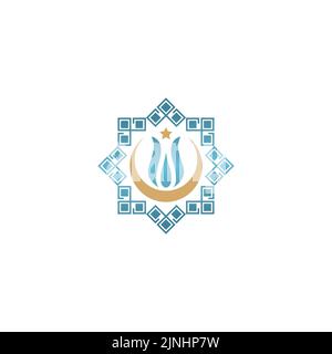 Islam and Muslim logo design icon design vector Stock Vector