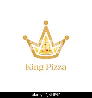 king pizza crown logo vector concept Stock Vector