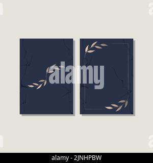 Wedding invitation cards texture background and gold geometric line design vector. Stock Vector