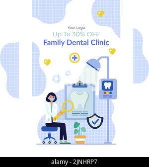Flat posts stories set for dental clinic business Vector illustration ...