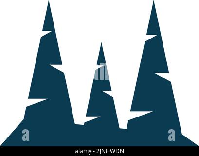 pines trees plants forest Stock Vector