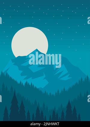 mountains and forest Stock Vector