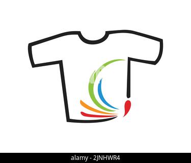 Simple T-Shirt combined with Brush Paint Illustration Stock Vector