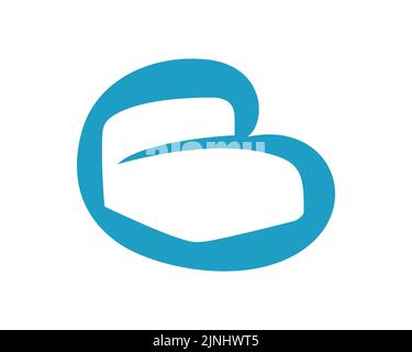 Bed combined with Love and B Letter Illustration Stock Vector