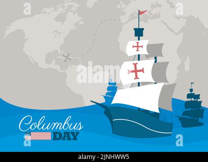 columbus day lettering Stock Vector