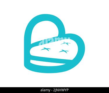 Bed Mattress or Spring Mattress combined with Love and B Letter Illustration Stock Vector