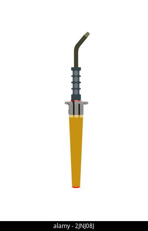 Soldering iron. Tools for electrician. Repair of radio electronic and microprocessor equipment. Spare parts components and service. Isolated on white Stock Vector