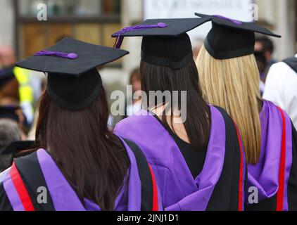 File photo dated 16/07/08 of university graduates, as Edinburgh is the most expensive place in the UK for students to live, a survey has revealed. Stock Photo