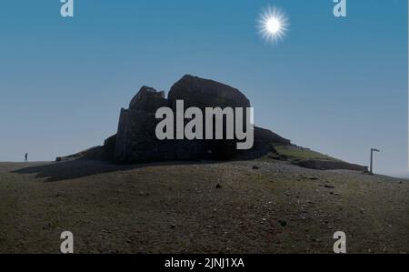 The Jubilee Tower at the summit of Moel Famau, Wales, Great Britain Stock Photo