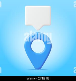 3D Location Map Pin and Chat Bubble Stock Vector