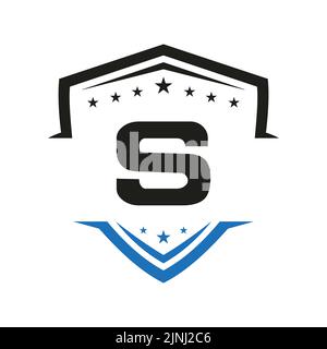 Letter S Automotive Shield Logo Vector Template. Transportation Logo Symbol Stock Vector