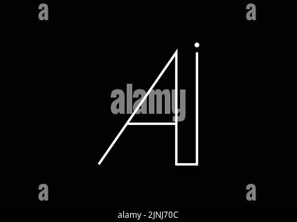 alphabet letters monogram icon logo AI or IA Stock Vector