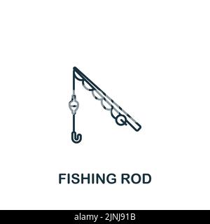bamboo fishing rod icon vector outline illustration Stock Vector Image &  Art - Alamy