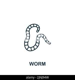 Worm icon. Monochrome simple Fishing icon for templates, web design and infographics Stock Vector
