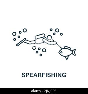 Spearfishing icon. Monochrome simple Fishing icon for templates, web design and infographics Stock Vector
