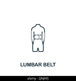 Lumbar Belt icon. Monochrome simple Fitness icon for templates, web design and infographics Stock Vector