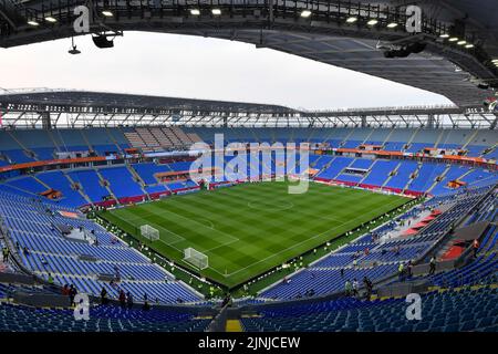 Doha. 15th Dec, 2021. Photo taken on Dec. 15, 2021 shows the interior view of 974 Stadium which will host the 2022 FIFA World Cup matches in Doha, Qatar. Credit: Nikku/Xinhua/Alamy Live News Stock Photo