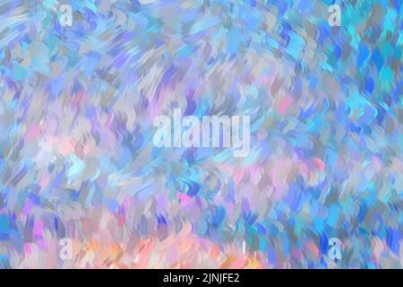 Feathered brush strokes in impressionist pastel colors. Painted in blue, aqua, turquoise, pink, gray, white, purple & peri in Van Gogh style. Stock Vector