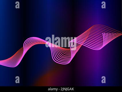 Abstract background wave flow data network online communication technology futuristic wallpaper graphic design vector illustration Stock Vector