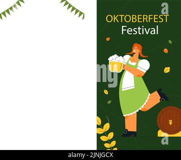Flat oktoberfest stories set Vector illustration Stock Vector Image ...