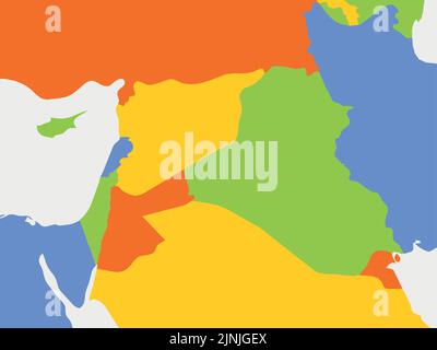 Political map of Middle East Stock Vector