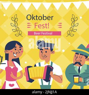 Flat oktoberfest posts set Vector illustration Stock Vector Image & Art ...