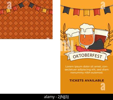 Hand drawn oktoberfest stories set Vector illustration Stock Vector ...