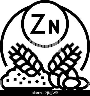 zn natural vitamin line icon vector illustration Stock Vector