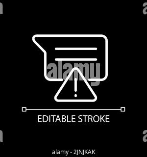 Message is not sent white linear icon for dark theme Stock Vector
