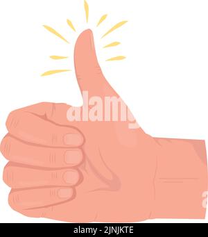 Positive feedback semi flat color vector hand gesture Stock Vector
