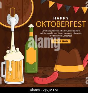 Hand drawn oktoberfest posts set Vector illustration Stock Vector Image ...