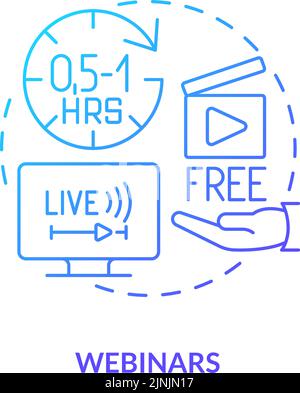 Webinars blue gradient concept icon Stock Vector