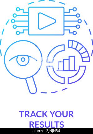 Track your results blue gradient concept icon Stock Vector