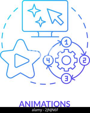 Animations blue gradient concept icon Stock Vector
