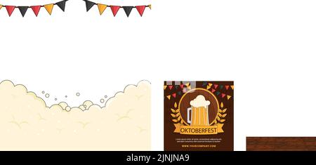 Hand drawn oktoberfest posts set Vector illustration Stock Vector Image ...