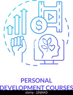 Personal development courses blue gradient concept icon Stock Vector