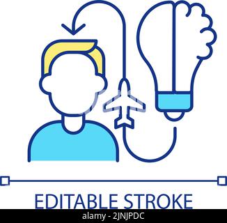 Generating new ideas in entrepreneurship RGB color icon Stock Vector