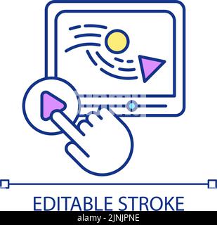 Online video platform RGB color icon Stock Vector